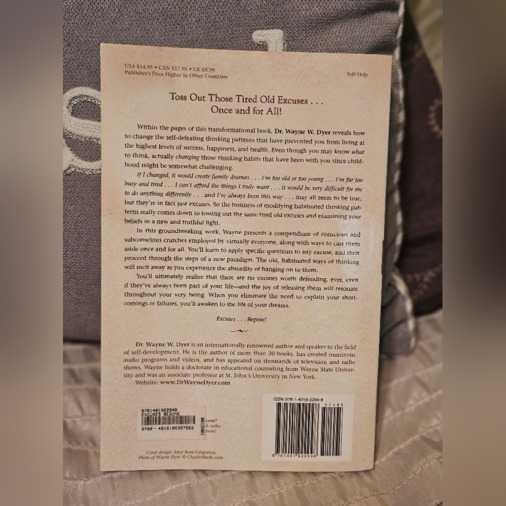 Excuses Be Gone by: Dr. Wayne Dyer Paperback Book - Picture 2 of 4